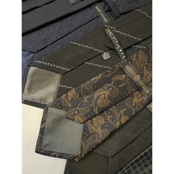 Designer Tie Lot Of 7 Trussini Donna Karen Rene Lezard Santoni Banana Republic